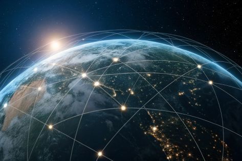 global-network-earth-with-interconnected-lines-communication-data-transfer